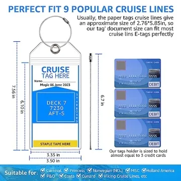 5 Pack Luggage Tags for Carnival, NCL, Princess Cruises