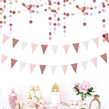 Rose Gold Pennant Banner Set - Perfect for Any Celebration