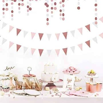 Rose Gold Pennant Banner Set - Perfect for Any Celebration