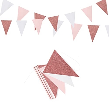 Rose Gold Pennant Banner Set - Perfect for Any Celebration