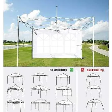 SCOCANOPY Sidewall for 10x10 Canopy Frame, 2 Pack Sunwalls Only,(Pure White)