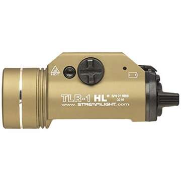 Streamlight 69266 TLR-1 HL 1000-Lumen Mounted Weapon Light with Rail Locating Keys, Flat Dark Earth