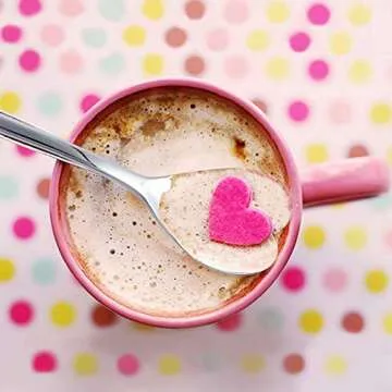 HISSF Heart Shaped Spoons, 18/10 Stainless Steel Spoon Set 4 Pack, 6.7 inches, Dessert Spoon, Ice Cream Spoons, for Tea, Cocktail, Sugar