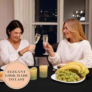 Elegant Black Spandex Table Covers 6FT - Durable & Stretchy