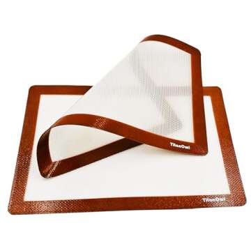 Silicone Mat Pad 2-pak 12 x 8.5 inch for Baking Art Cookie Pastry Pet Tray non-Stick Platinum Cured ...