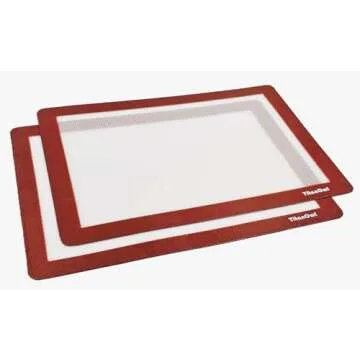 Silicone Mat Pad 2-pak 12 x 8.5 inch for Baking Art Cookie Pastry Pet Tray non-Stick Platinum Cured Food Grade Placemat Sheet with 0.8 mm Thickness