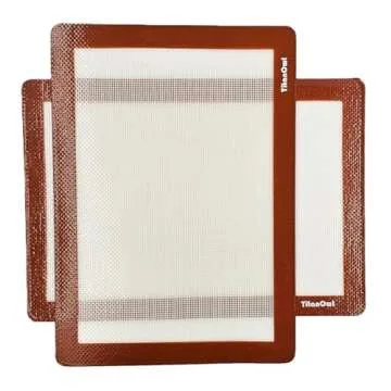 Silicone Mat Pad 2-pak 12 x 8.5 inch for Baking Art Cookie Pastry Pet Tray non-Stick Platinum Cured Food Grade Placemat Sheet with 0.8 mm Thickness