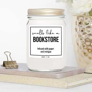 You Nique Designs Bookstore Candle for Book Lovers Gift