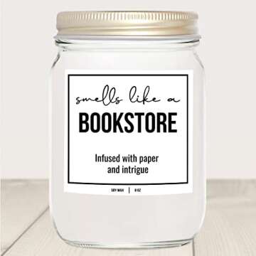 You Nique Designs Bookstore Candle for Book Lovers Gift