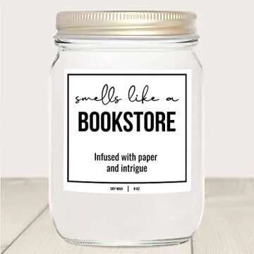 You Nique Designs Bookstore Candle for Book Lovers Gift