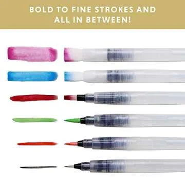 DOODLE HOG 6 Piece Refillable Watercolor Brush Pen Set with Ultra Flex Tips and Dynamic Pinch Grip moisten Feature for Watercolor Brushes Artists on-The-go! Watercolor Paint Pens for Painting Markers
