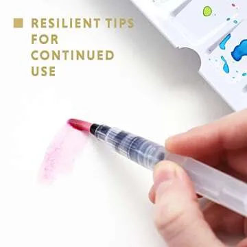 DOODLE HOG 6 Piece Refillable Watercolor Brush Pen Set with Ultra Flex Tips and Dynamic Pinch Grip moisten Feature for Watercolor Brushes Artists on-The-go! Watercolor Paint Pens for Painting Markers