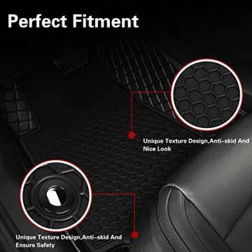Car Floor Mats Custom Fit for Toyota Camry 8th 2018 2019 2020 2021 2022 2023 2024 Full Black Rubber Car Floor Liners Set All Weather Season Protection Heavy Duty Odorless