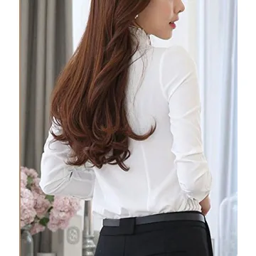 Womens Vintage Victorian Pleated Button Down Shirt Blouse