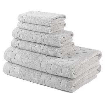 DIAOJIA Bath Towels Gray Towel Soft 6 Piece, Cotton Anti Odor Family Towels, Highly Absorbent Quick-...