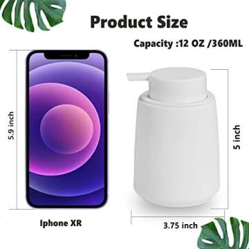 Modern 12Oz White Soap Dispenser - Stylish & Functional