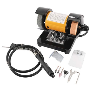 3" Multipurpose Mini Bench Grinder Polisher with 31" Long Flexible Shaft - 150W, 0-10000 RPM, 110V