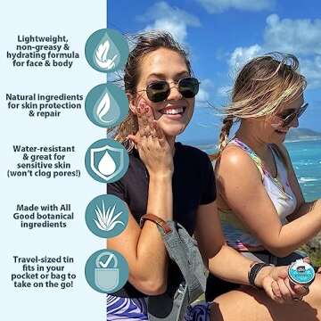 All Good Tinted Mineral Sunscreen Butter - Zinc Oxide - Coral Reef Safe - Water Resistant - UVA/UVB Broad Spectrum - SPF 50+ (Butter)(2-Pack)