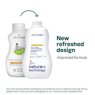 ATTITUDE Floor Surface Cleaner for Tile and Wood, EWG Verified, Streak-Free, Vegan and Cruelty-free ...