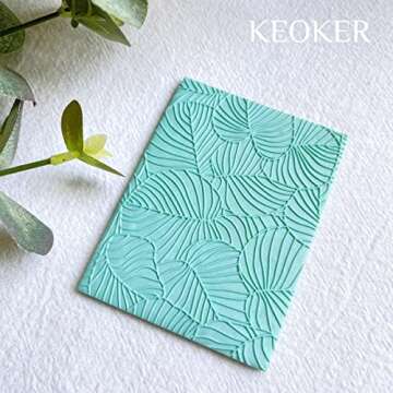 Keoker Polymer Clay Texture Sheets, Clay Texture Mat for Making Earrings Jewerly, Polymer Clay Earri...