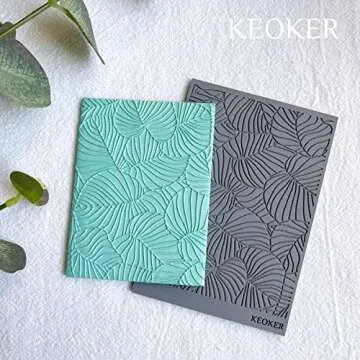 Keoker Polymer Clay Texture Sheets, Clay Texture Mat for Making Earrings Jewerly, Polymer Clay Earrings Tools (Leaf A)