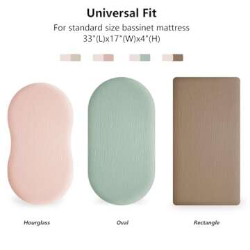 MairMore Muslin Bassinet Sheets for Babies – Soft & Breathable 100% Cotton Fitted Sheets for Oval,...