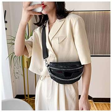 Stylish Rhinestone Chest Bag for Women - Fanny Pack