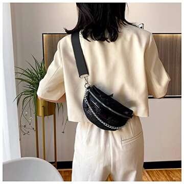 Stylish Rhinestone Chest Bag for Women - Fanny Pack
