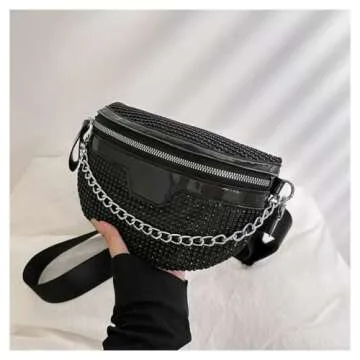 Stylish Rhinestone Chest Bag for Women - Fanny Pack