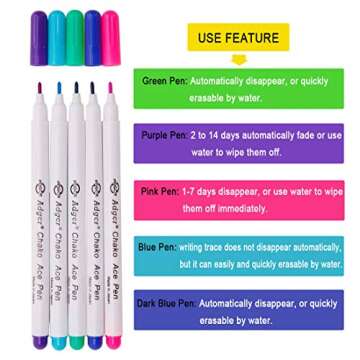 YsesoAi 15-Count Disappearing Ink Fabric Markers Set