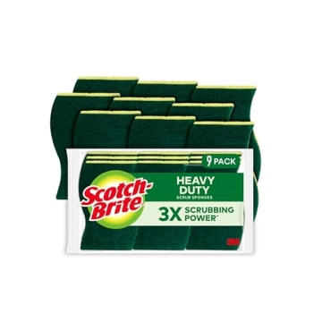 Scotch-Brite Heavy Duty Scrub Sponges for Kitchen and Household Cleaning, 9 Count