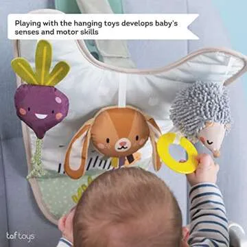 Taf Toys Infant Car Seat Development Center Newborn Baby Essentials Must Haves Toy, Car Seat Accessories Activity Center with Car Seat Mirror, for Newborn Toys 0 3 Months Brain Development