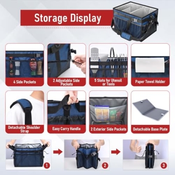 FANGSUN Large Picnic and Grill Caddy for Outdoor Use