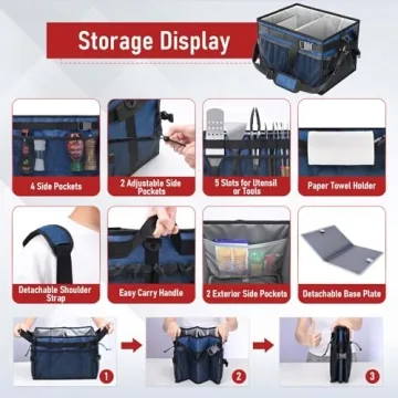 FANGSUN Large Picnic and Grill Caddy for Outdoor Use