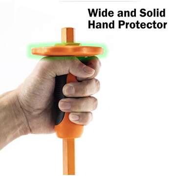 Finder 12-Inch Heavy Duty Flat Chisel with Hand Protection, Flat Head, Demolishing/Masonry/Carving/C...