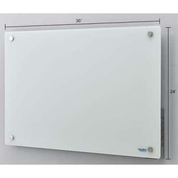 Magnetic Glass Whiteboard with Markers and Eraser