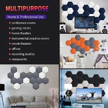 Mollywell Hexagon Acoustic Panels for Stylish Sound Control
