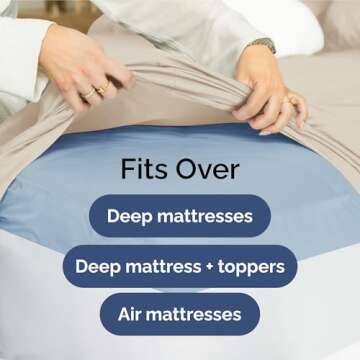 Extra Deep King Sheet Set - Soft & Cooling 6 Piece Bedding