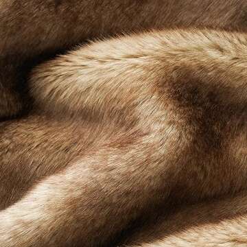 BATTILO HOME Luxury Camel Faux Fur Throw Blanket, Soft Cozy Warm Mink Fur Blanket for Bed, Home Decor, Large Striped Fur Blankets and Throws Faux, 60"x80"