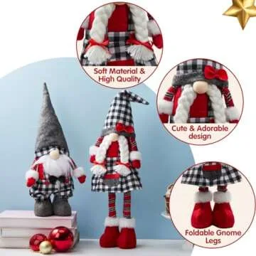 JOYIN 23” Gnome Couple Christmas Decoration - Unique Style