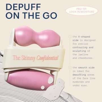 The Skinny Confidential Mint Ice Roller for Face - Compact Facial Skin Care Tools for Sculpting & Contouring - Cold Therapy Facial Rollers Reduce Puffiness & Redness - Beauty Gifts for Women and Men