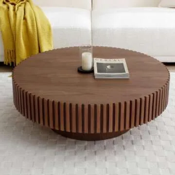 YSJZYBF 39.37" Round Coffee Table for Small Spaces