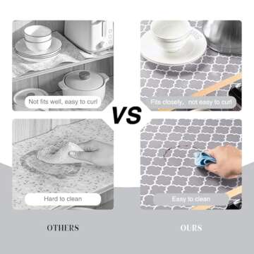 Glotoch Non Adhesive Shelf Liner for Kitchen Cabinets, 12" x20FT Non Slip Drawer Liners for Kitchen,...