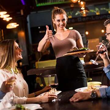 Cityelf Cotton Linen Bistro Half Apron with 2 Large Pockets Craft Waist Apron for Cooking Baking Gardening Art Painting…