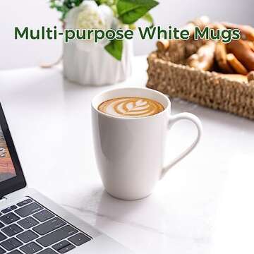 GBHOME 12oz Off White Coffee Mugs Set of 4