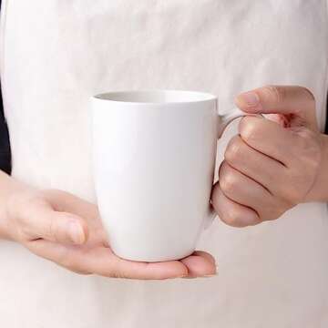 GBHOME 12oz Off White Coffee Mugs Set of 4