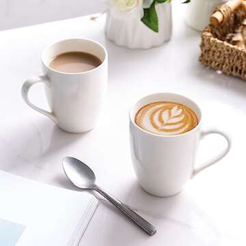 GBHOME 12oz Off White Coffee Mugs Set of 4