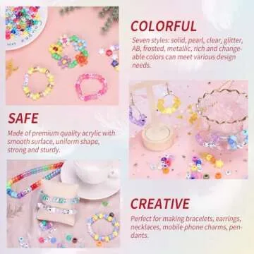 QUEFE 3000pcs Pony Beads Bracelet Making Kit - 96 Colors