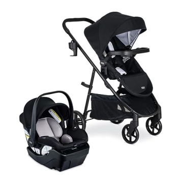 Britax Willow Brook Baby Travel System, Infant Car Seat and Stroller Combo with Aspen Base, ClickTig...