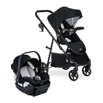 Britax Willow Brook Baby Travel System, Infant Car Seat and Stroller Combo with Aspen Base, ClickTig...